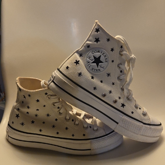 Converse Chuck Taylor All Star Lift Crystal Energy Egret High Top Platform - Picture 3 of 10